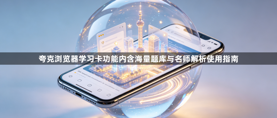夸克浏览器学习卡功能内含海量题库与名师解析使用指南1