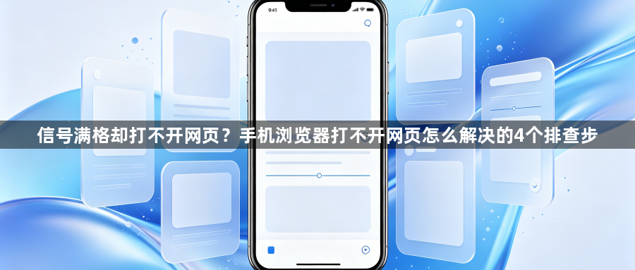 信号满格却打不开网页？手机浏览器打不开网页怎么解决的4个排查步1